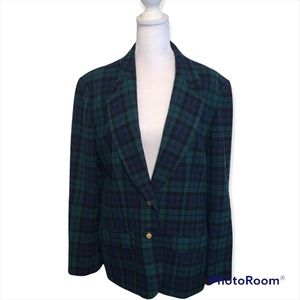 Vintage 1970s Pendleton Schoolboy Plaid Wool Jacket Size Large
